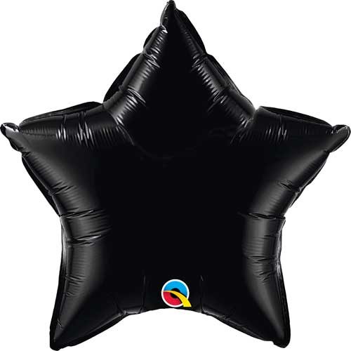 Star Shape • 18&quot; Standard Size Mylar Helium Balloon • BLACK