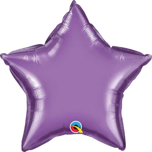 Star Shape • 18" Standard Size Mylar Helium Balloon • PURPLE CHROME
