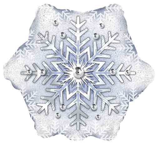 Snowflake Holographic Jr. Jumbo Size Mylar Helium Balloon 18"