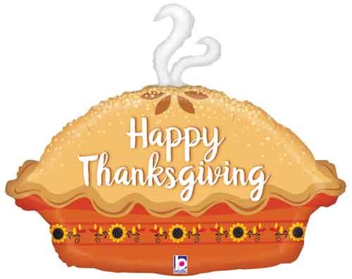 Happy Thanksgiving, Pumpkin Pie • Jumbo 30" Mylar Helium Balloon