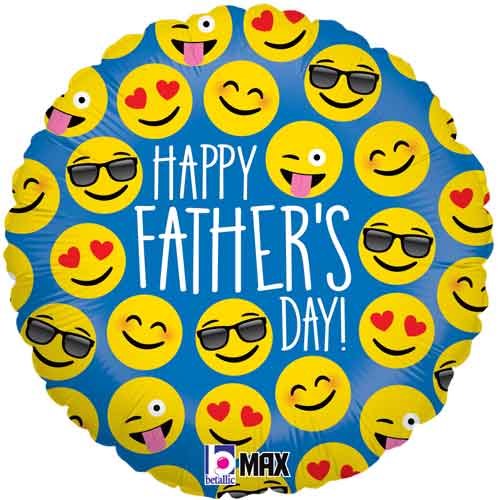 Happy Father's Day Cute Emoji Mylar ~ 18"