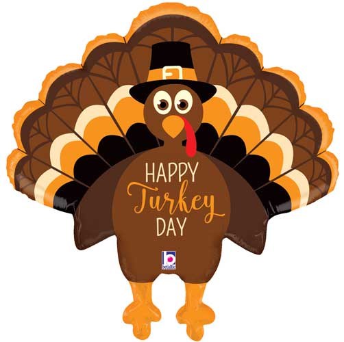 Happy Turkey Day • Jumbo 30" Mylar Helium Balloon