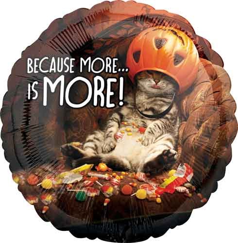 Trick-Or-Treat Cat Round • Standard Size 18" Mylar Helium Balloon