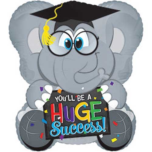 Cute Elephant, You'll Be A Huge Success Shape • Jr. Jumbo 26" Mylar Helium Balloon