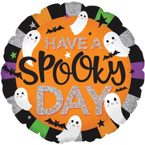 Have a Spooky Day Round • Standard Size 18" Mylar Helium Balloon