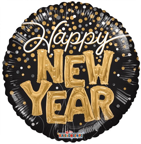 Happy New Year, Balloon Letters • Standard Size 18" Mylar Helium Balloon