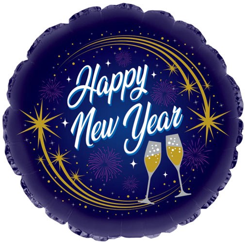 Happy New Year, Twilight • Standard Size 18" Mylar Helium Balloon