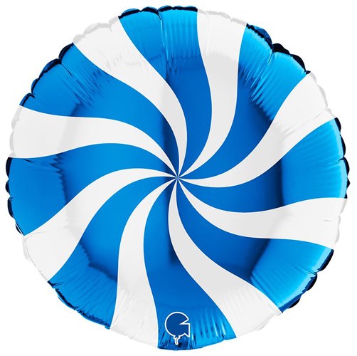 Candy Swirl, Orange • Standard Size 18" Mylar Helium Balloon