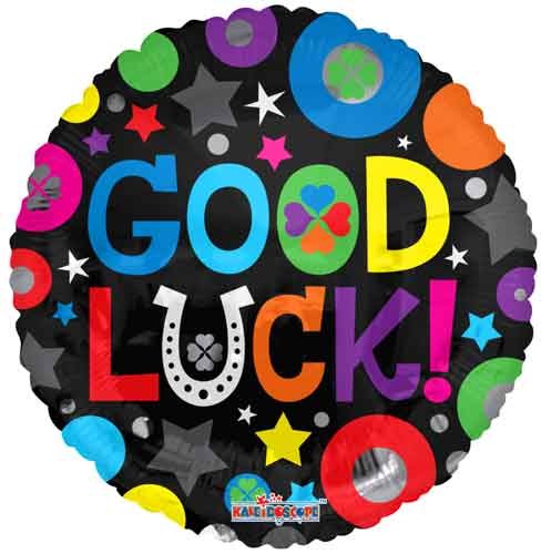 Good Luck, Bold Colors • Standard Size 18" Mylar Helium Balloon