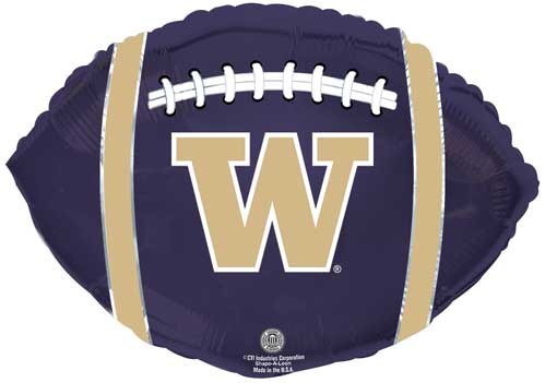 Sports, Football Huskies Shape • Standard Size 18" Mylar Helium Balloon