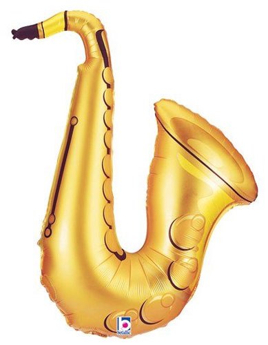 Music, Saxophone • Jumbo 35" Mylar Helium Balloon