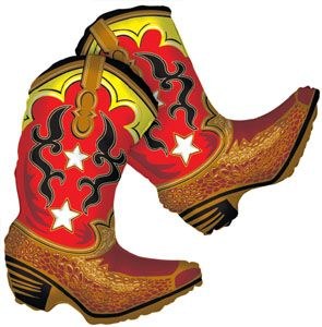 Western, Cowboy/Cowgirl Boots Shape • Jumbo 36" Mylar Helium Balloon