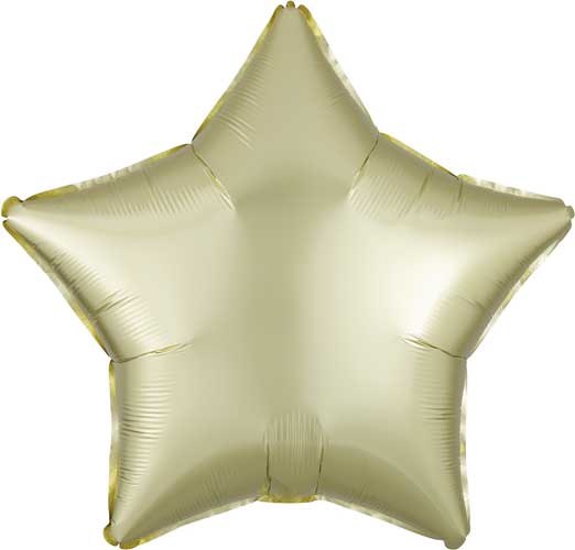 Star Shape • 18" Standard Size Mylar Helium Balloon • YELLOW PASTEL SATIN