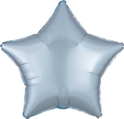 Star Shape • 18" Standard Size Mylar Helium Balloon • BLUE, PASTEL SATIN