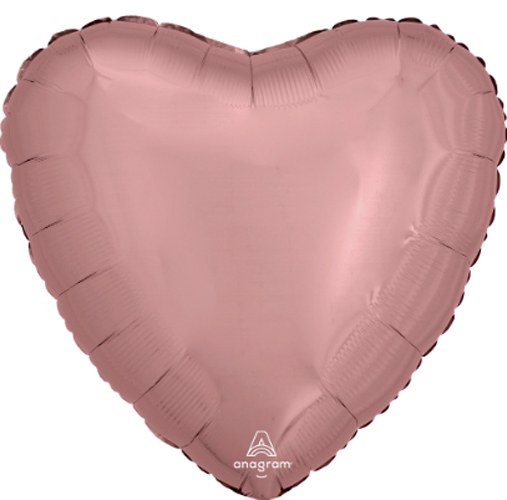 Heart Shape • 18" Standard Size Mylar Helium Balloon • ROSE GOLD