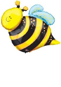 Bee Shape Happy  • Jumbo 33" Mylar Helium Balloon