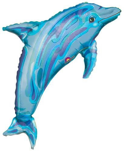 Ocean, Dolphin Shape Blue • Jumbo 37" Mylar Helium Balloon
