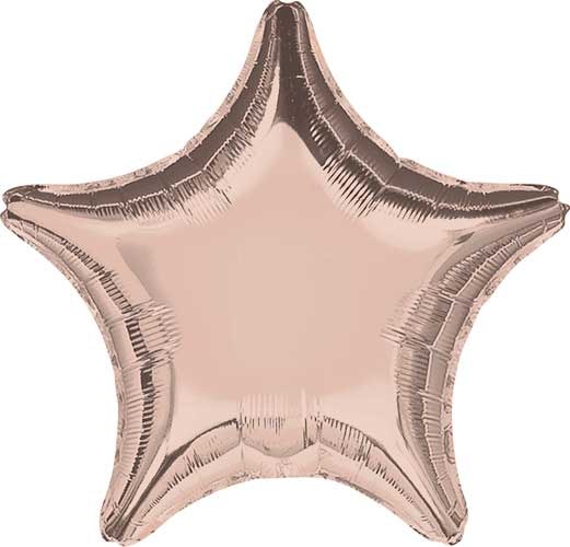 Star Shape • 18" Standard Size Mylar Helium Balloon • ROSE GOLD