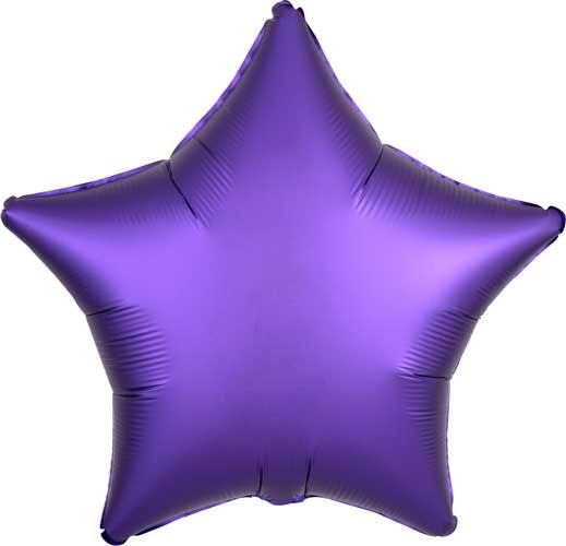 Star Shape • 18" Standard Size Mylar Helium Balloon • PURPLE SATIN