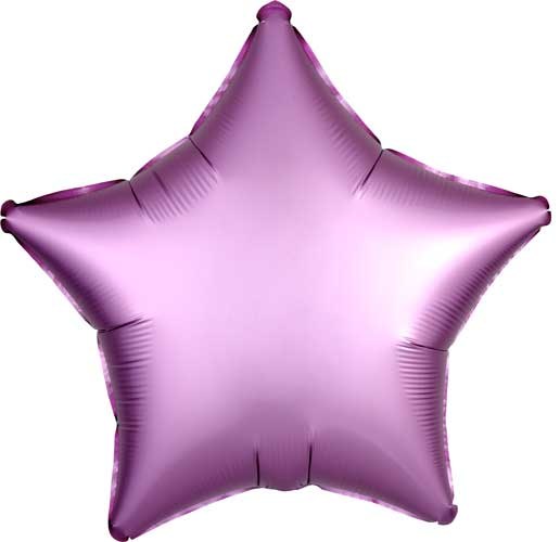 Star Shape • 18" Standard Size Mylar Helium Balloon • PINK, FLAMINGO SATIN
