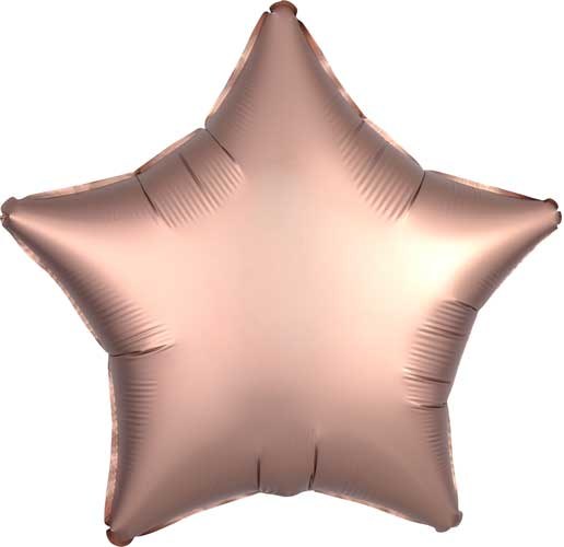 Star Shape • 18" Standard Size Mylar Helium Balloon • ROSE COPPER SATIN