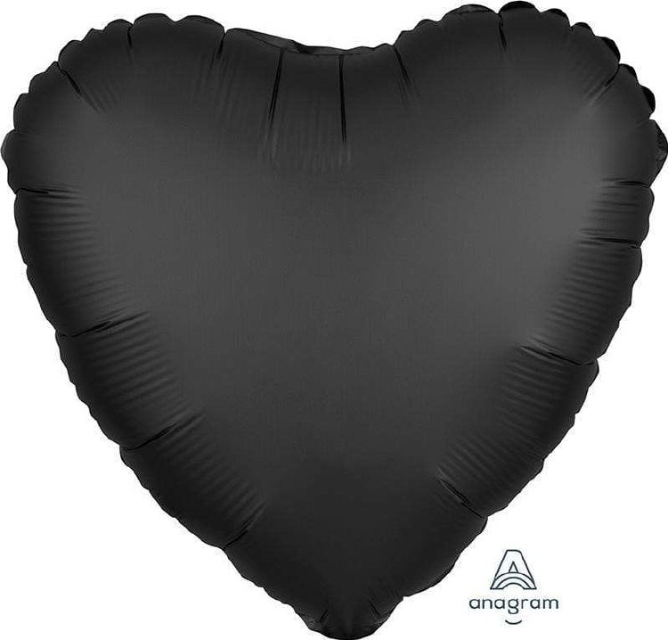 Heart Shape • 18" Standard Size Mylar Helium Balloon • BLACK