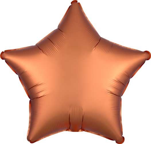 Star Shape • 18" Standard Size Mylar Helium Balloon • ORANGE, AMBER SATIN