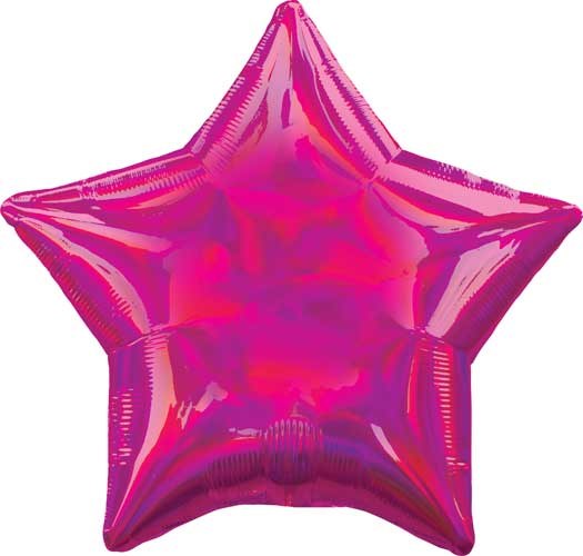 Star Shape • 18&quot; Standard Size Mylar Helium Balloon • PINK IRIDESCENT