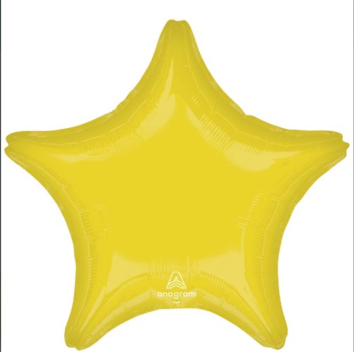 Star Shape • 18" Mylar Helium Balloon • YELLOW