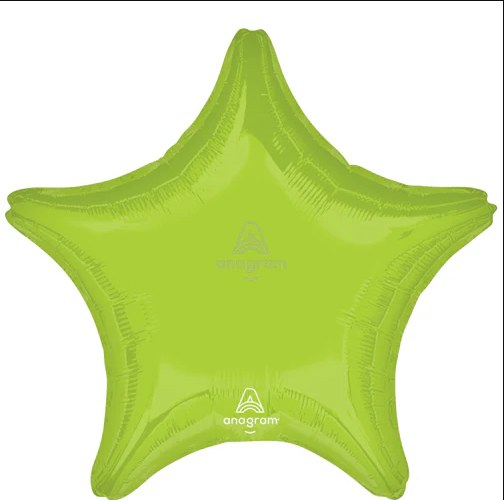 Star Shape • 18" Standard Size Mylar Helium Balloon • GREEN, VIBRANT