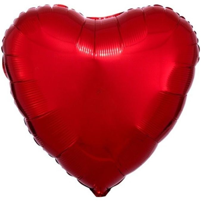 Heart Shape • 18" Standard Size Mylar Helium Balloon • RED