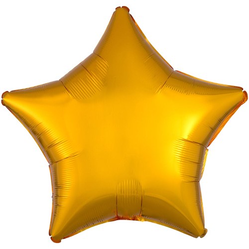 Star Shape • 18" Standard Size Mylar Helium Balloon • GOLD