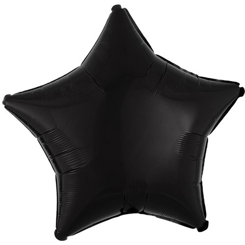 Star Shape • 18" Standard Size Mylar Helium Balloon • BLACK