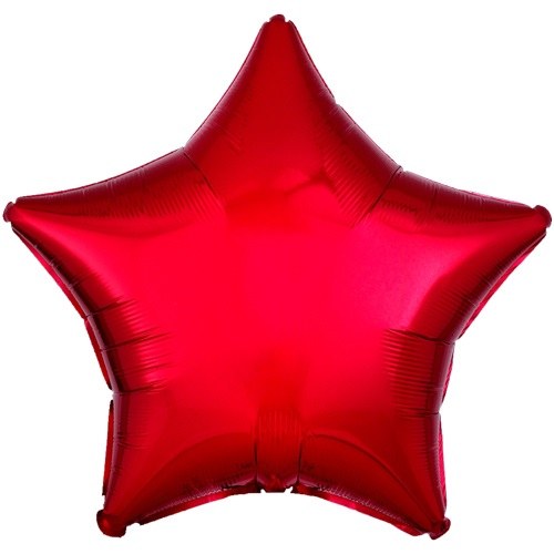 Star Shape • 18" Standard Size Mylar Helium Balloon • RED