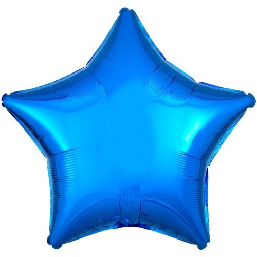 Star Shape • 18" Standard Size Mylar Helium Balloon • BLUE