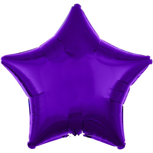 Star Shape • 18" Standard Size Mylar Helium Balloon • PURPLE