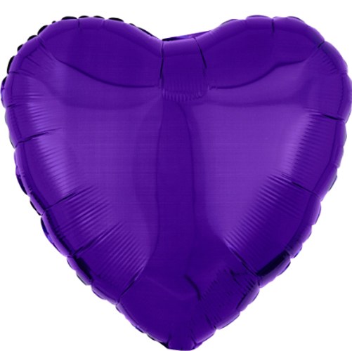 Heart Shape • 18" Standard Size Mylar Helium Balloon • PURPLE