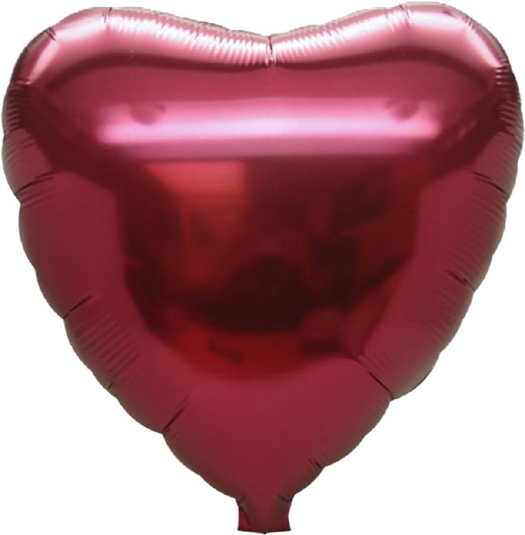 Heart Shape • 18" Standard Size Mylar Helium Balloon • RED, BURGANDY