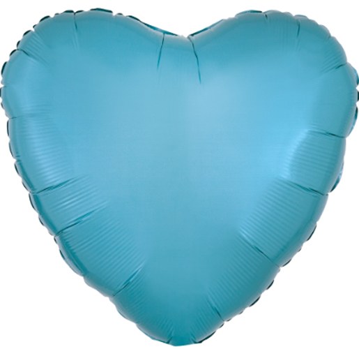 Heart Shape • 18" Standard Size Mylar Helium Balloon • BLUE CARIBBEAN