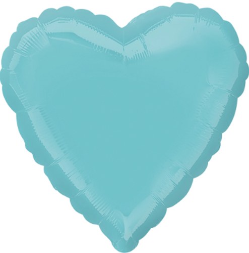 Heart Shape • 18" Standard Size Mylar Helium Balloon • BLUE ROBIN'S EGG