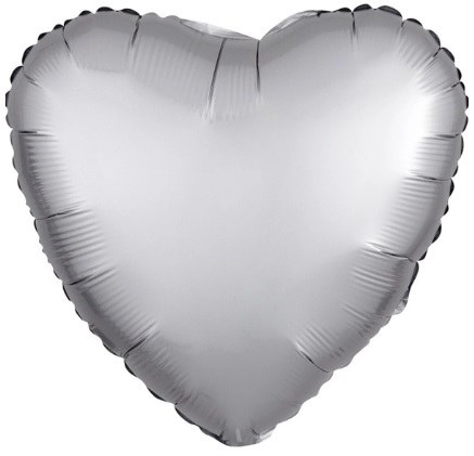 Heart Shape • 18" Standard Size Mylar Helium Balloon • SILVER