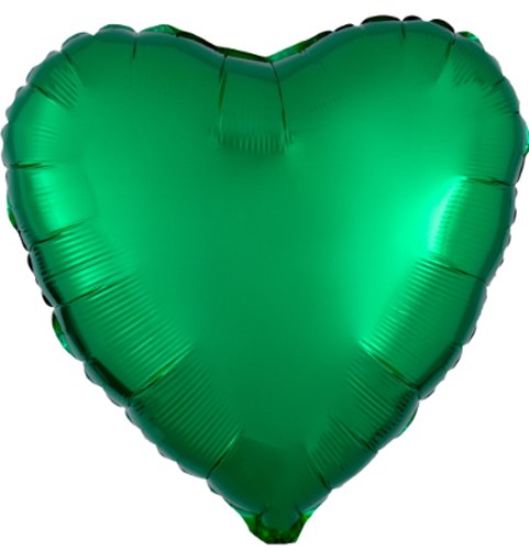 Heart Shape • 18" Standard Size Mylar Helium Balloon • GREEN