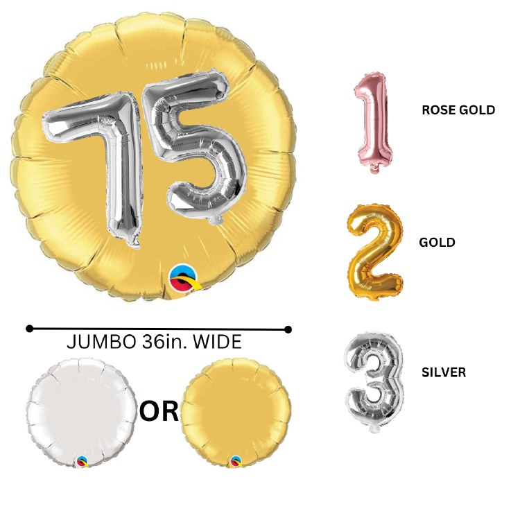 Custom Age Jumbo 36" Round Mylar Helium Balloon