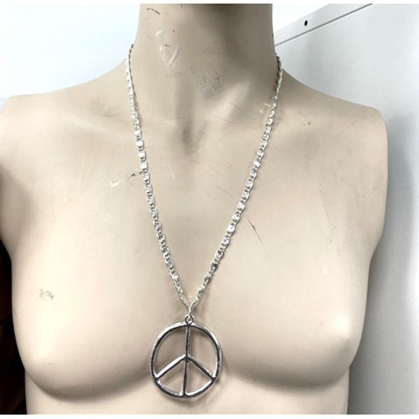 Necklace Peace Sign Silver