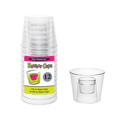 Bomber Cups Clear 12pk