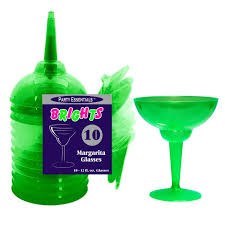 Margarita Glasses Green 10ct
