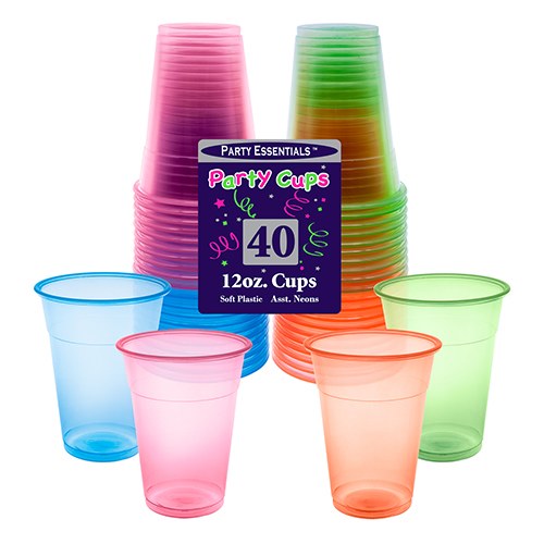 12oz Party Cups Bright 40pk