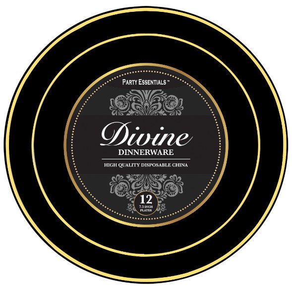 Divine Black w/ Gold 7.5in Plt