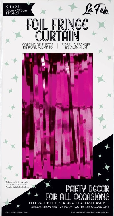 Foil Door Curtain Pink
