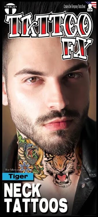 TattooFX Tiger Neck Tattoo